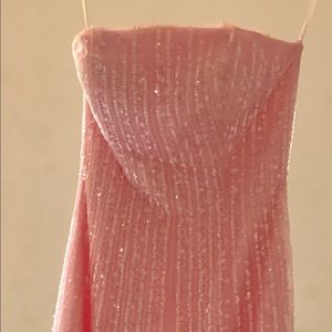 Strapless Lillie Rubin Pink Peony sequined dress